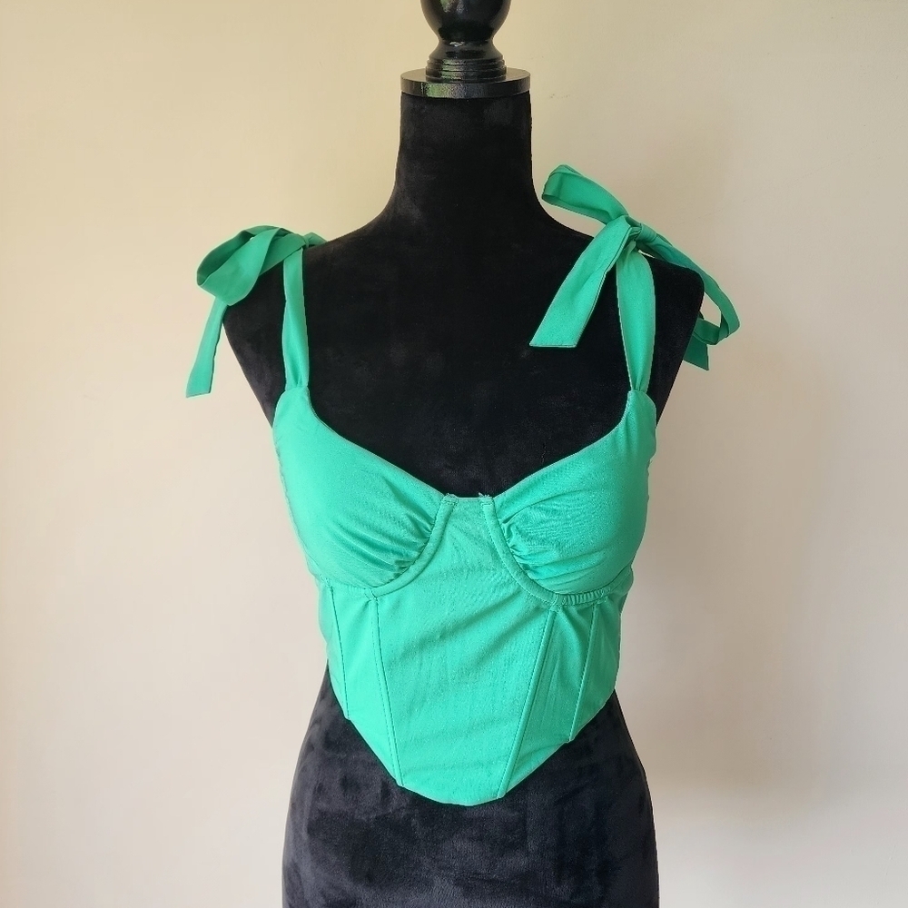 Emerald Green Corset Bustier Top Women's Size S.